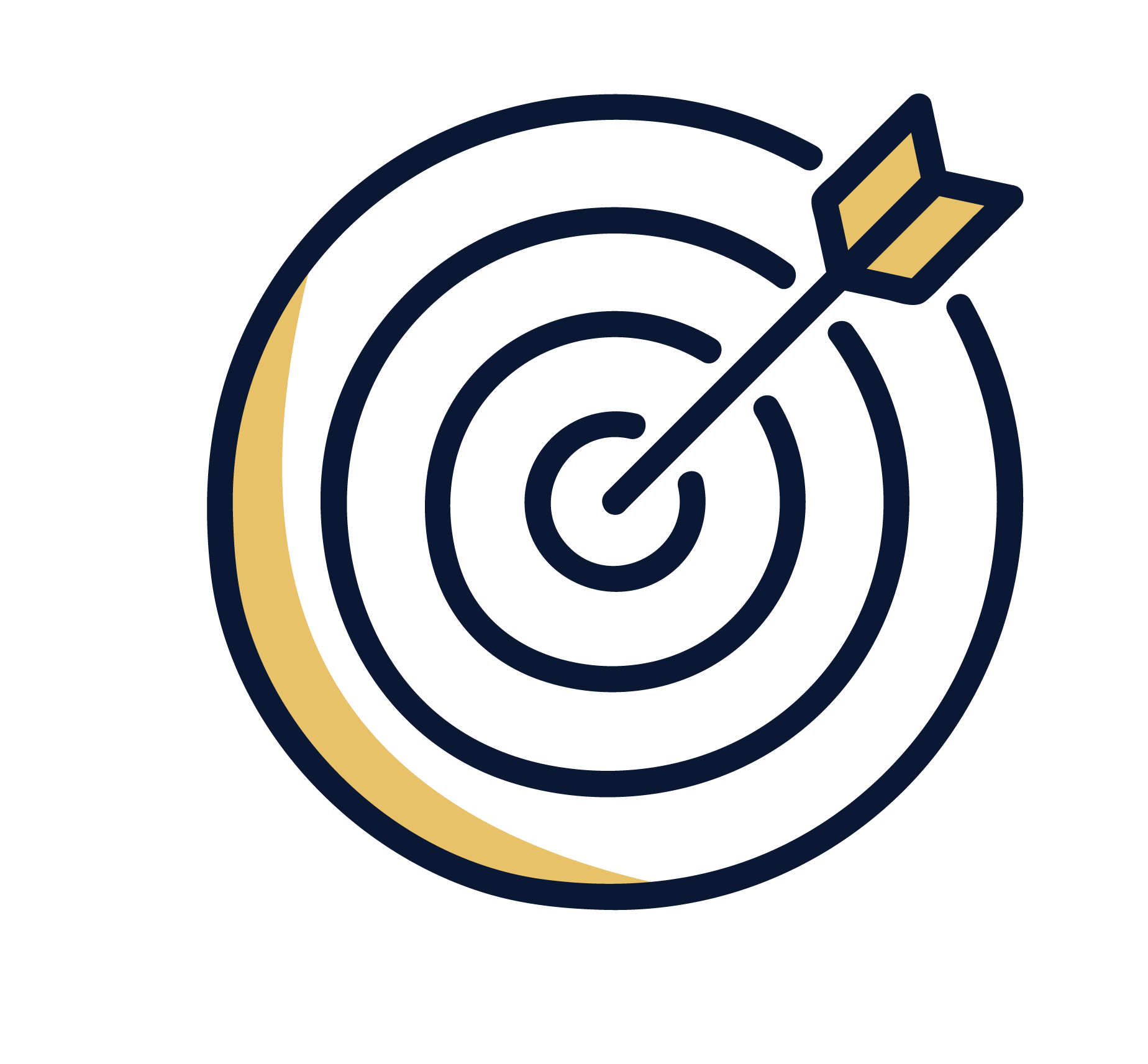 Dart board with bullseye icon