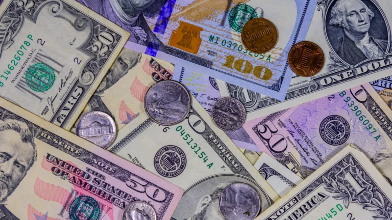 Money stacked together