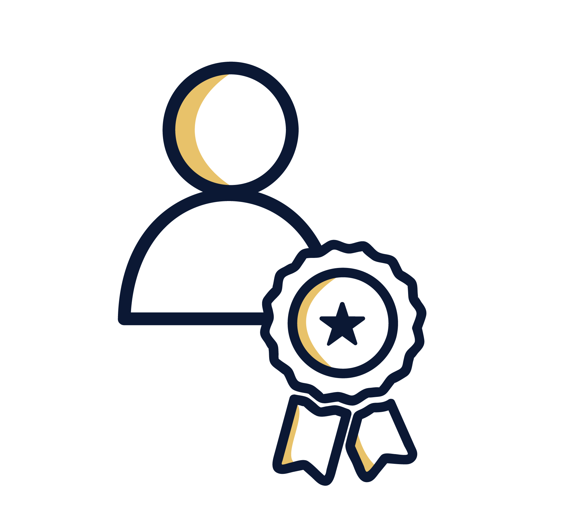 Person with a badge icon